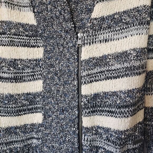 EDDIE BAUER Zip Front Striped Cardigan Sweater - Picture 2 of 7